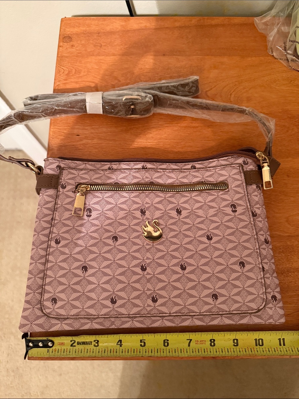 Gloria Vanderbilt Mauve Pink Crossbody with Gold Accent